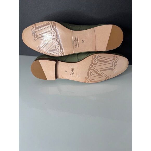 Max Mara Leather Crocodile Print Loafer Flats Green Laris US 8 EU 38 NIB $675 - Picture 11 of 11